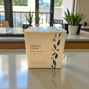 NEW boxed Thistle Farms Mint Myrrh holiday sent Soy candle. LIMITED EDITION